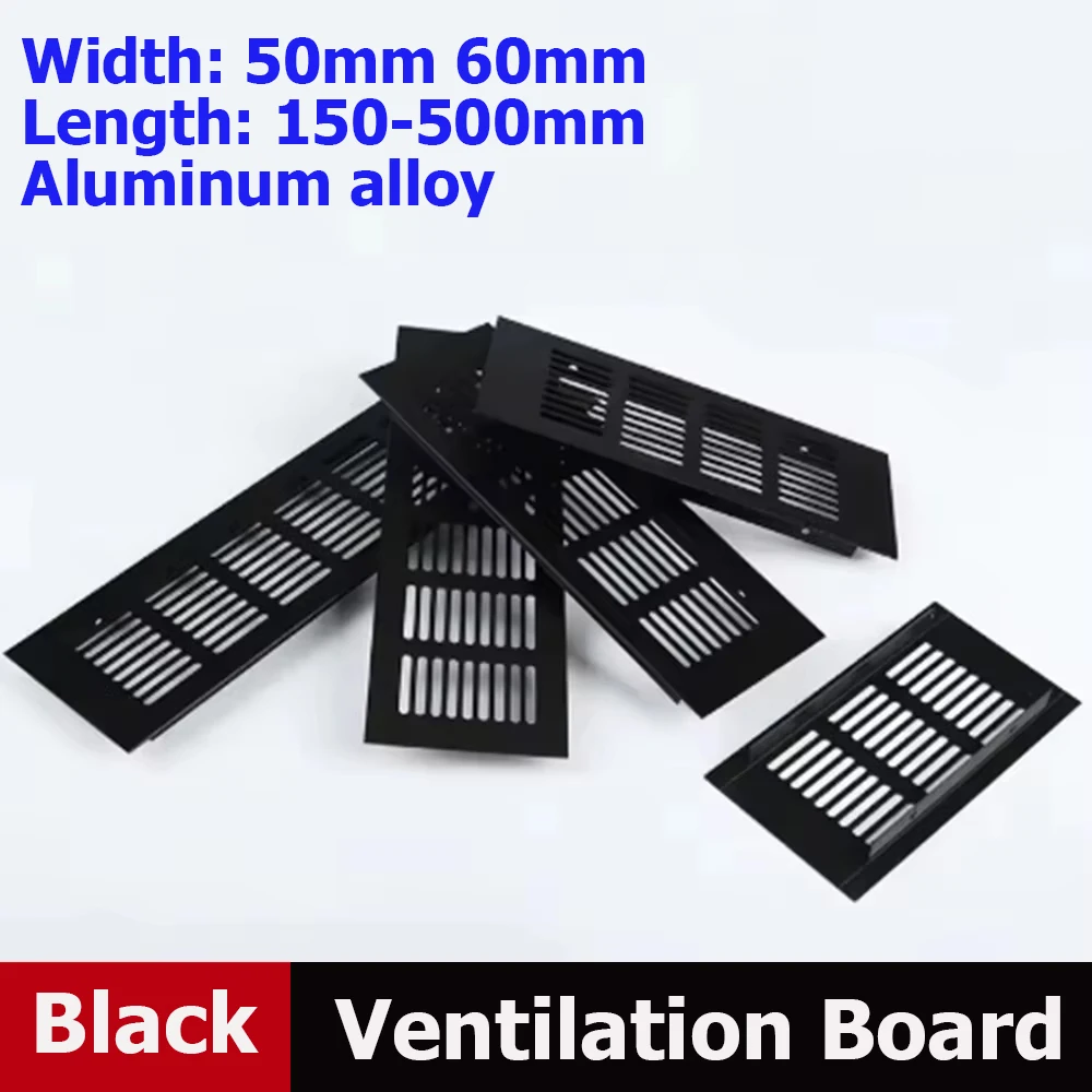 Width50-60mmAluminum Alloy Cabinet Heat Dissipation Grille Breathable Network Air Hole Rectangular Heat Dissipation BreathabBlac