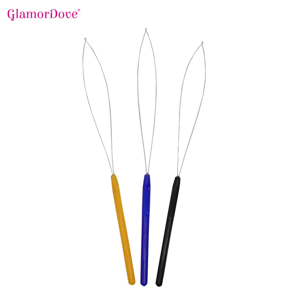 5Pcs/10Pcs Pulling Needles Micro Rings/Loop Needle Wigs Hair Extensions Tool Colorful Hair Extension Micro Ring Tools