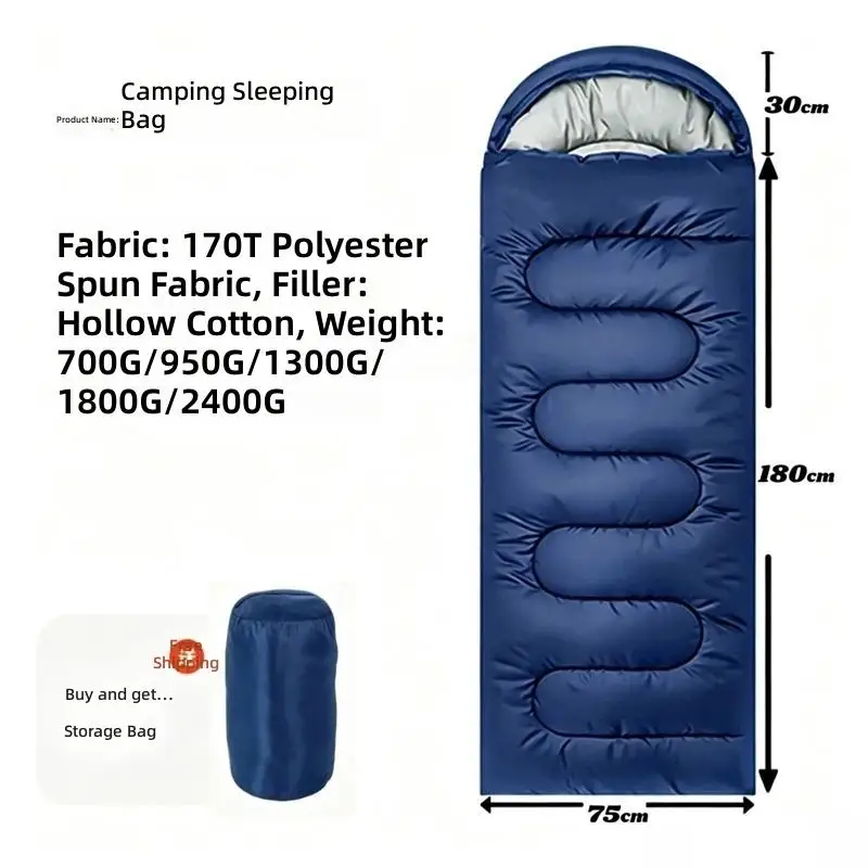 Waterproof Cold Weather 3 Season Outdoor Camping Sleeping Bag for Adults Portable Warm Sleep Sack OEM Customization Available view 3