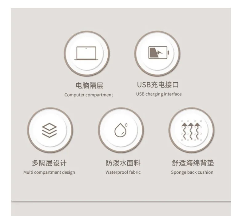 حقيبة ظهر للأعمال ذات سعة كبيرة، حقيبة ظهر فاخرة للسفر للرجال توسع حقيبة الظهر للكمبيوتر المحمول #2