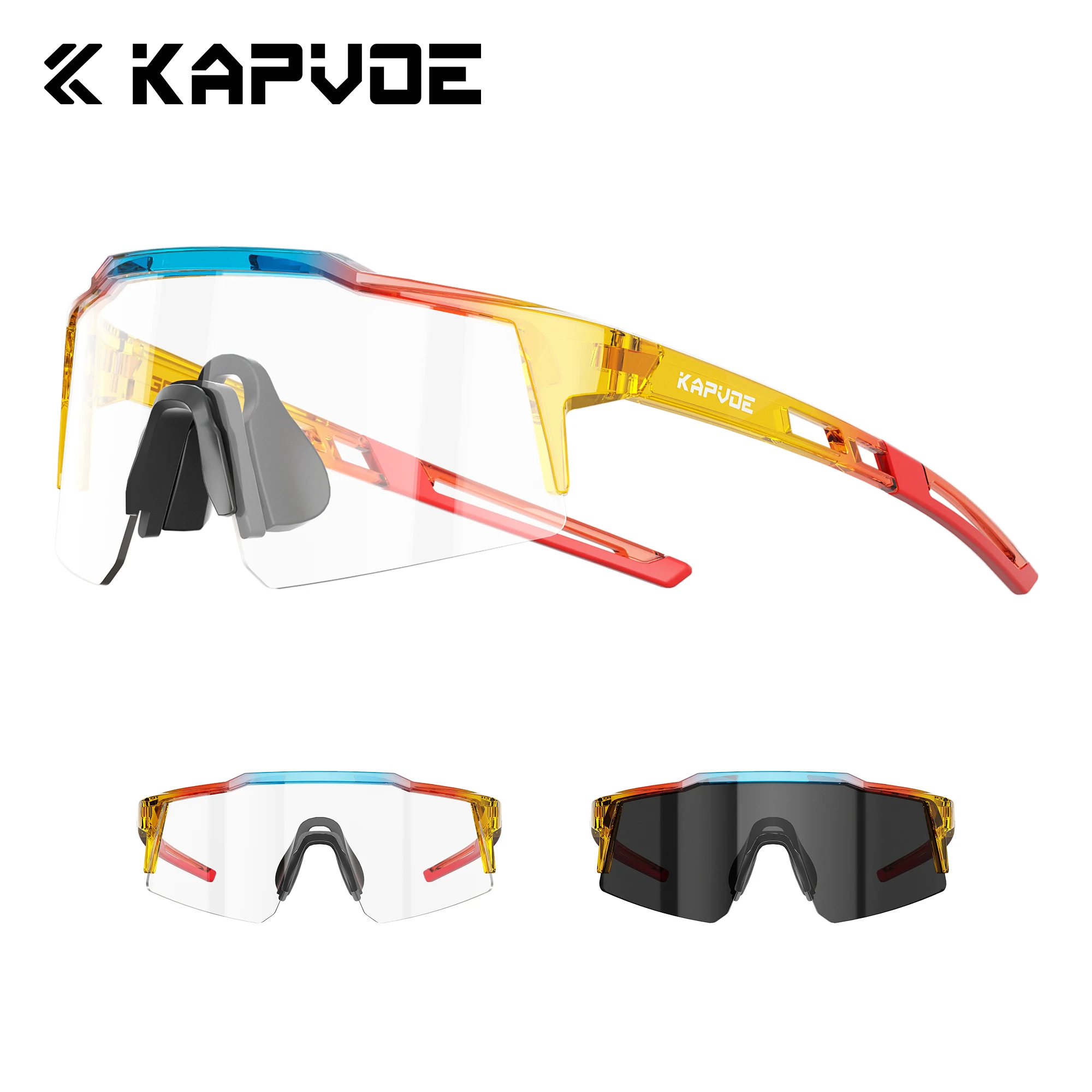 

Kapvoe Kids Photochromic Cycling Sunglasses Cycling Glasses UV400 Bicycle Goggles MTB Eyewear Outdoor Bike Glasses