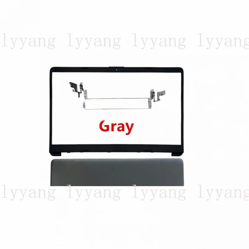 f  New For HP 15-DW 15s-DY 15s-DU LCD Back Cover  + Front Bezel + LCD Hinges Gray