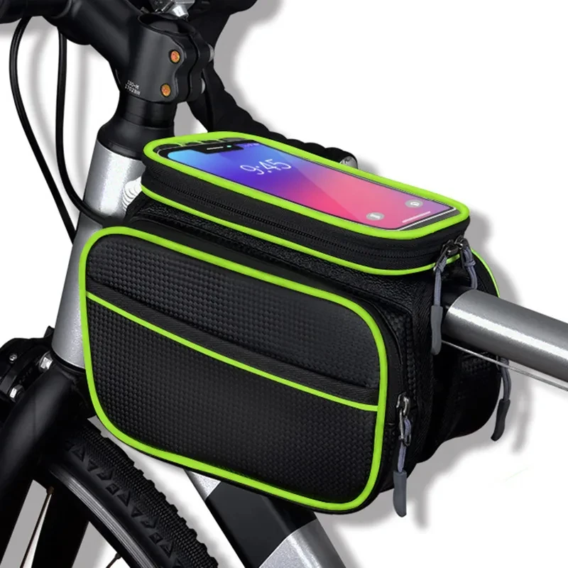 Borse per biciclette antipioggia custodia per telaio tubo anteriore borsa per telefono per bici borse laterali per moto borse per bici accessori per