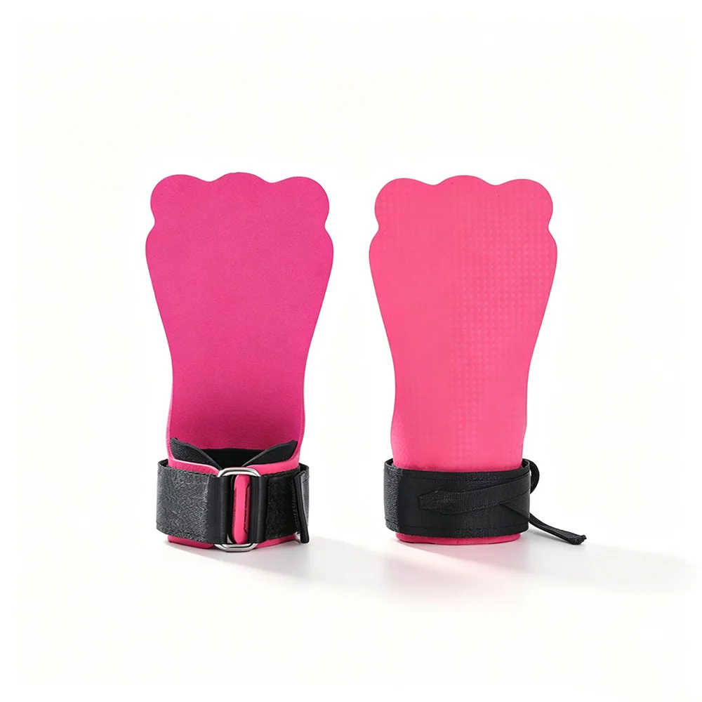Kevlar Rubber Weight Lifting Hand Grips Frog Shaped No Hole Wrist Wraps with Sponge Wrist Support Palm Protector for Crossfit