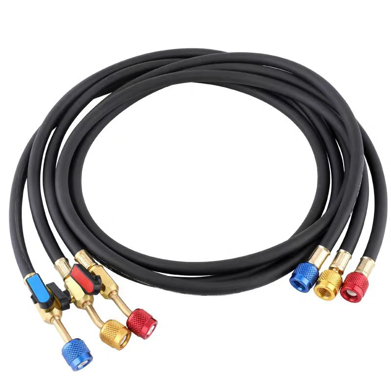 Tube de fluor pour climatiseur, avec interrupteur à robinet à bille, réfrigérant de voiture, Type neige R410 R22 R32 R134, Tube de remplissage de réfrigérant