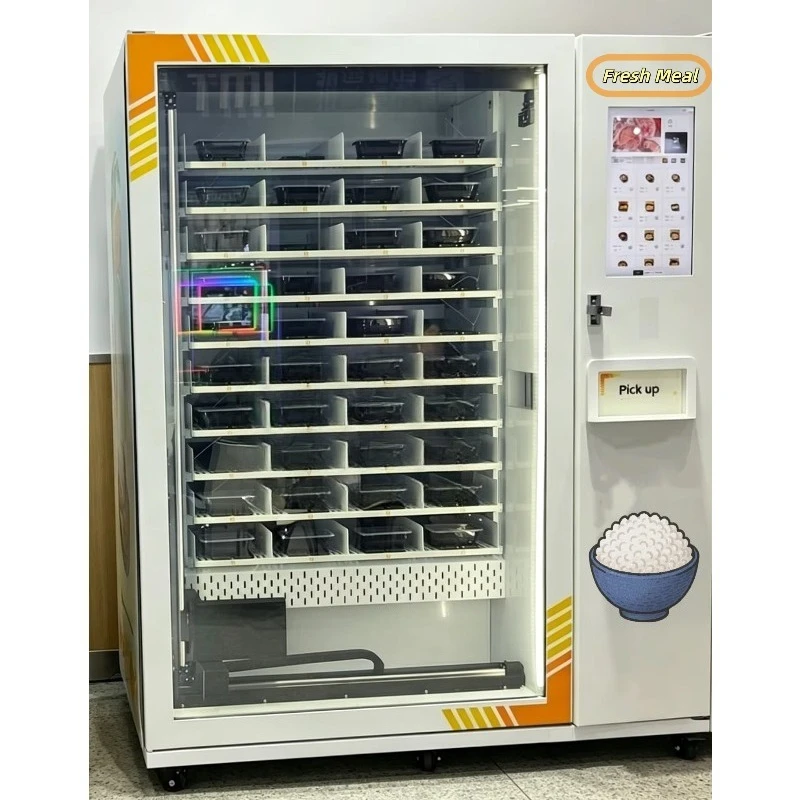 24-Hour Freshly Prepared Meal Vending Machine with Remote Monitoring for Cafeteria Microwave Heating Lunch Box Vending Machine