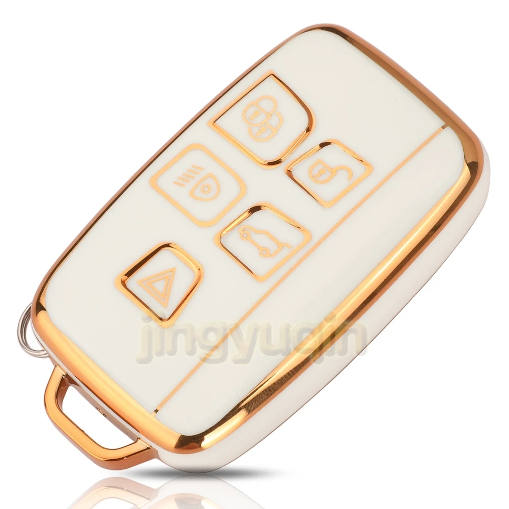 Jingyuqin 5B Soft TPU Car Key Cover Case For Land Rover Range Rover Sport Evoque Freelander Velar Discovery 4 Jaguar XE XJ XF XK