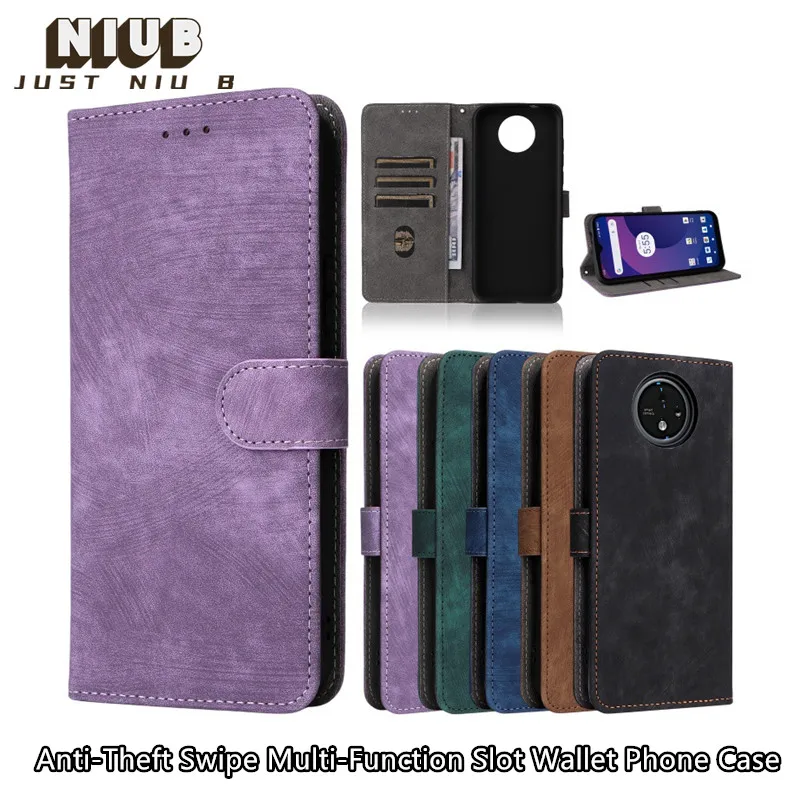 For Orbic Joy 2 R4S14 Leather Case Flip Card Slotting Anti-Theft Swipe Multi-Function Wallet Leather Shockproof Phone Case