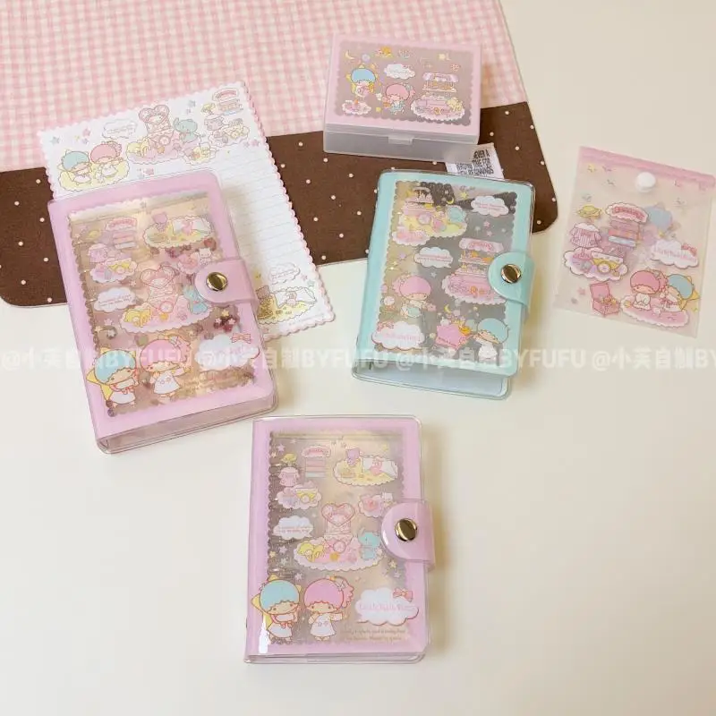 A7 Kawaii Little Twin Stars Transparent Exquisite Printing Activity Page Sticker Storage Hand Account Shell A Gift for A Friend