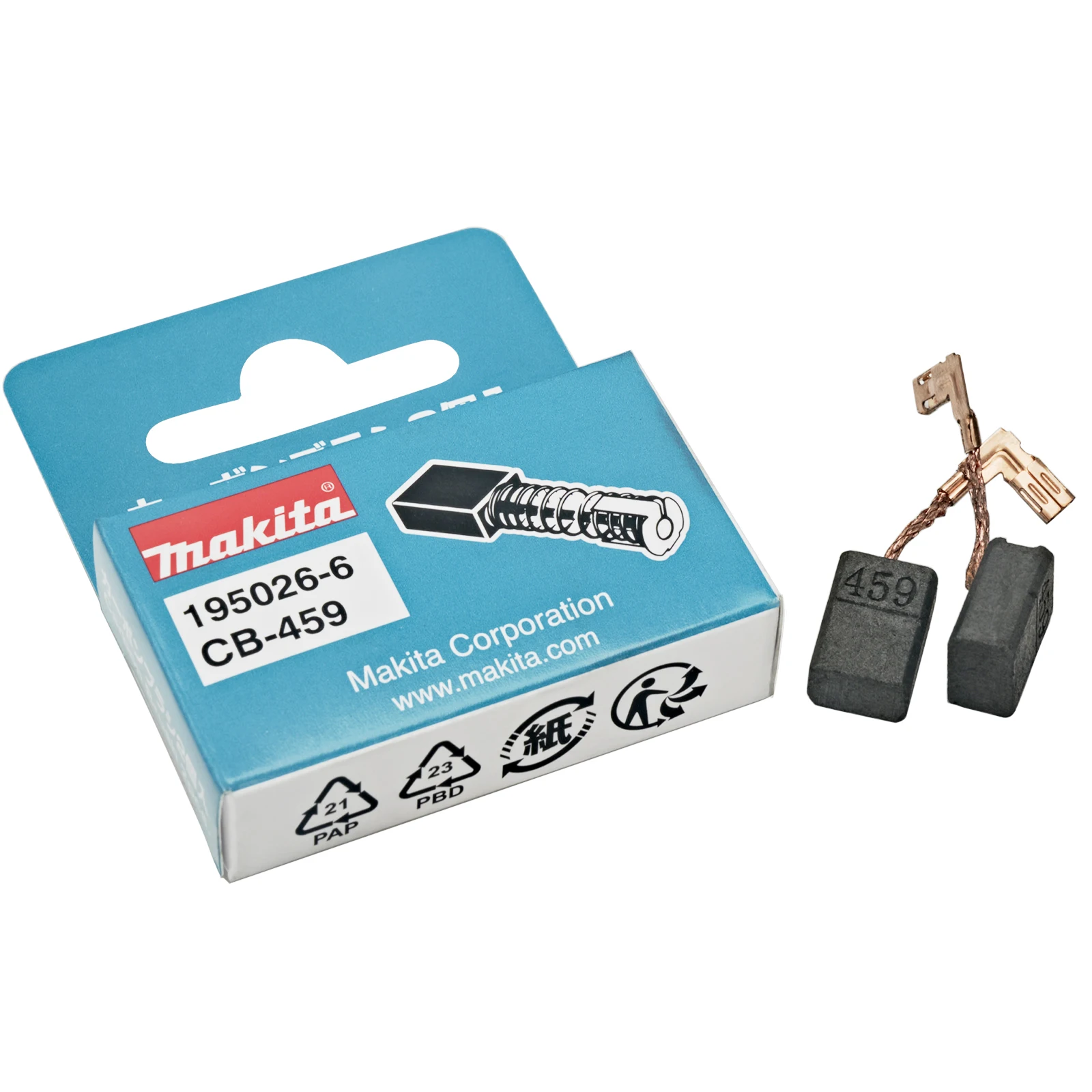 Original Makita Carbon Brushes CB459 Power Tools Spare Parts for Electric Motors 6x9x13mm CB458 CB461 GA4534 GA4530 Grinder