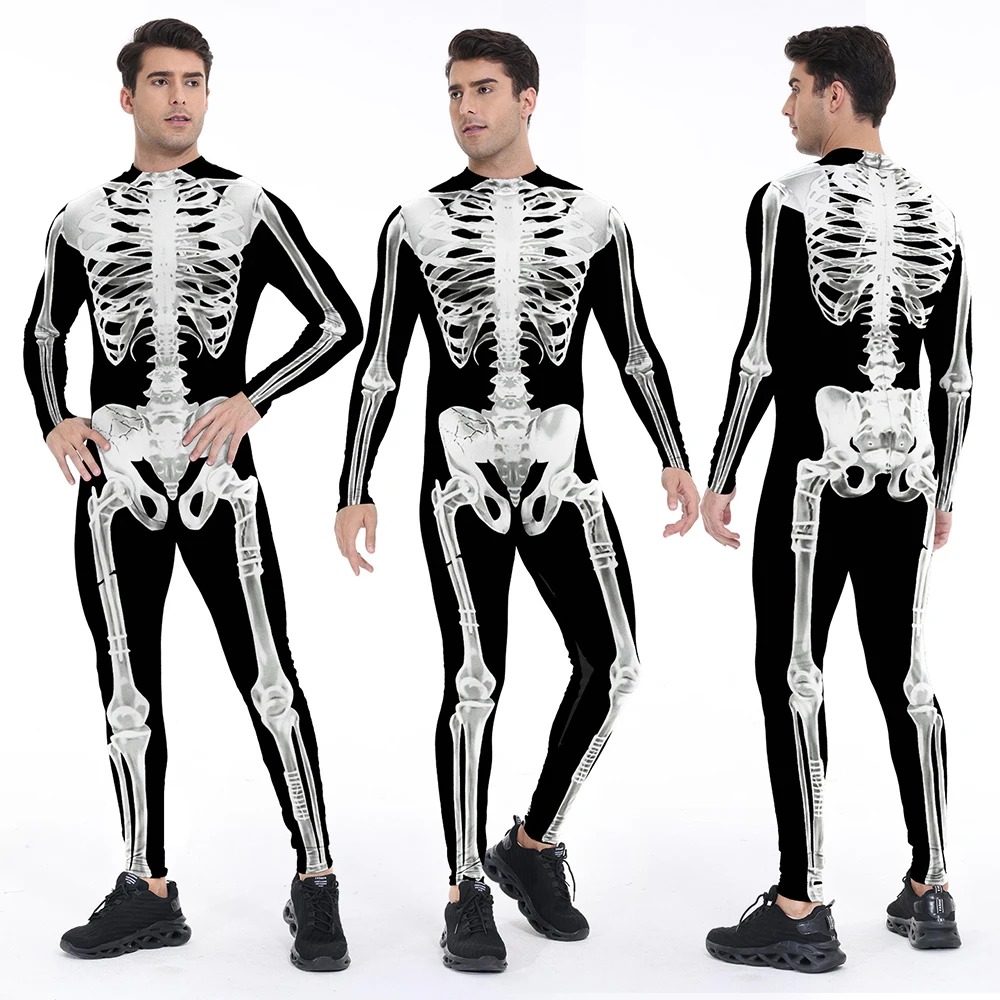

Halloween Party Skeleton Cosplay Zombie Scary Jumpsuits Costume Printed Bodysuit Women Jumpsuit Day of The Dead Cosplay Costume