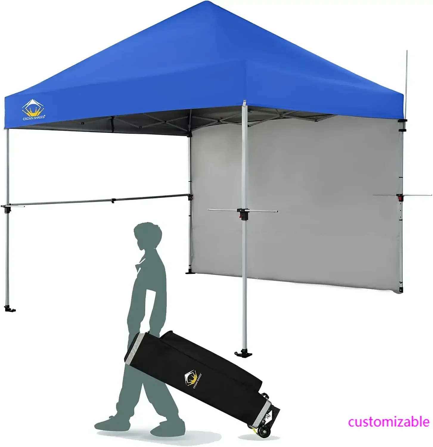 

10x10 Pop Up Canopy Tent with 1 Comercial Kit, Instant Commercial Tent with Patended Centerlock, 400D Silver Coated Fabric
