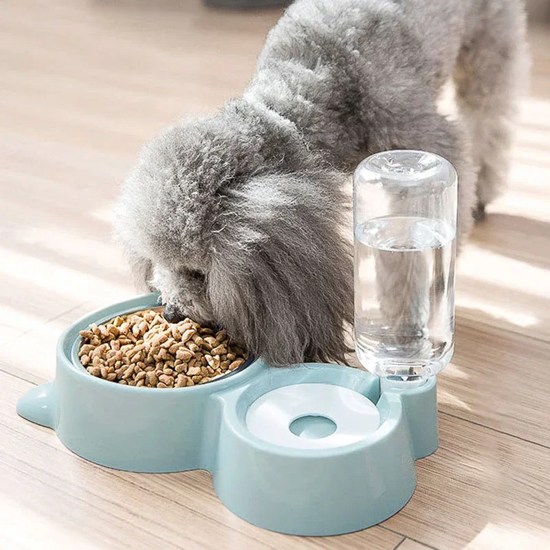 2-In-1 Pet Dog Cat Bowl Fountain Automatic Food Water Feeder Container For Cats 500ml Dogs Drinking Storage Pet Articles