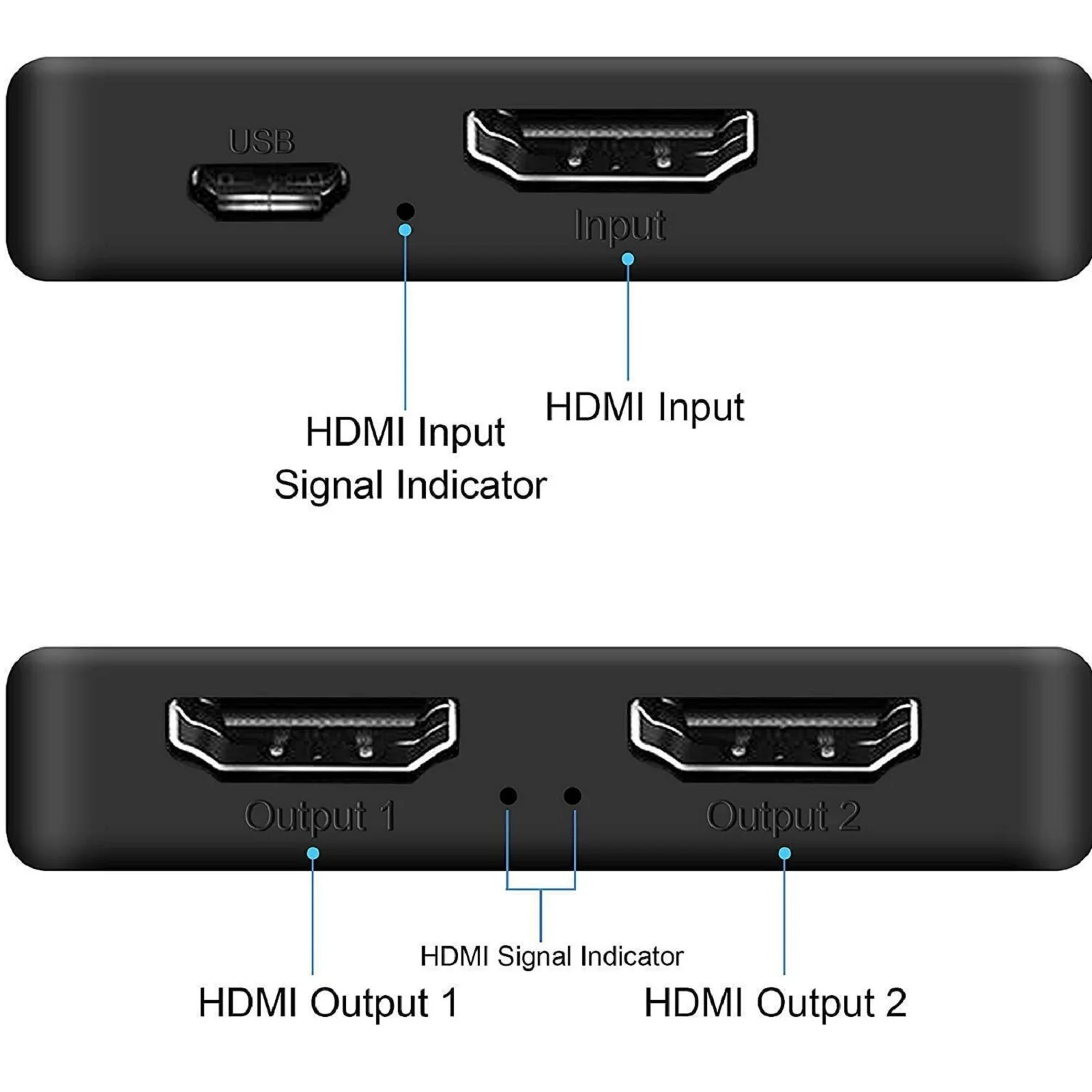 Разветвитель HDMI 4K, 1 в 2, переключатель HDMI 1x2, видеоразветвитель HDMI, усилитель с двойным дисплеем для HDTV Box, ПК, монитор, проектор, ноутбук