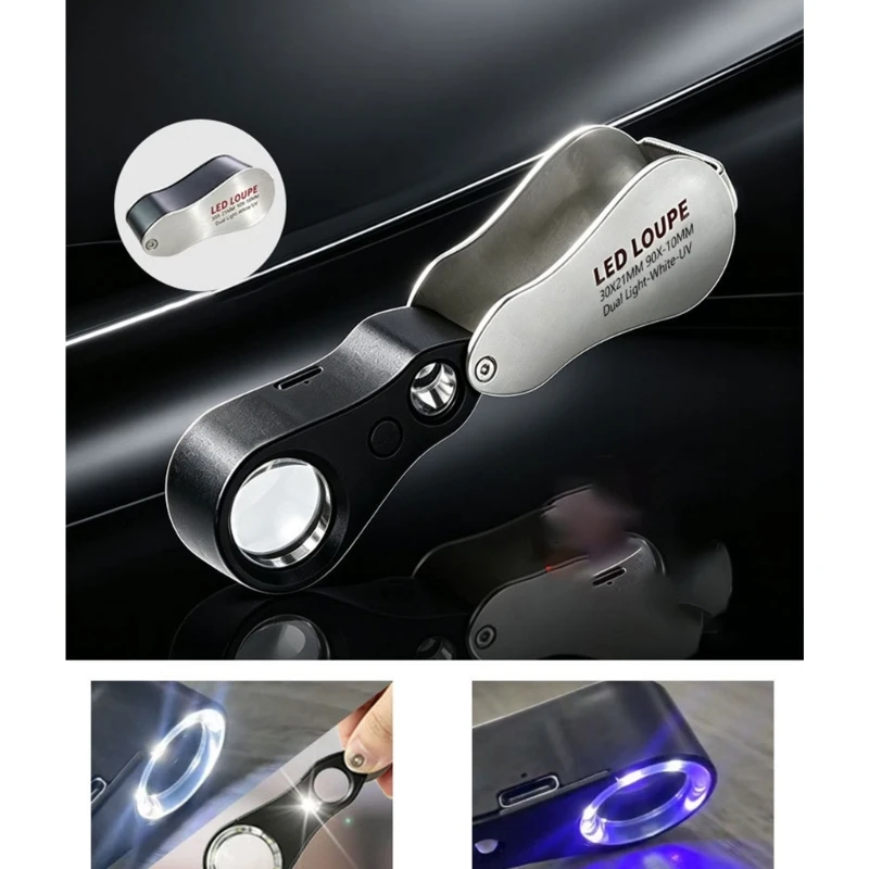 Jewelry Inspection Magnifier with 30X 90X Magnification and LED Light high quality