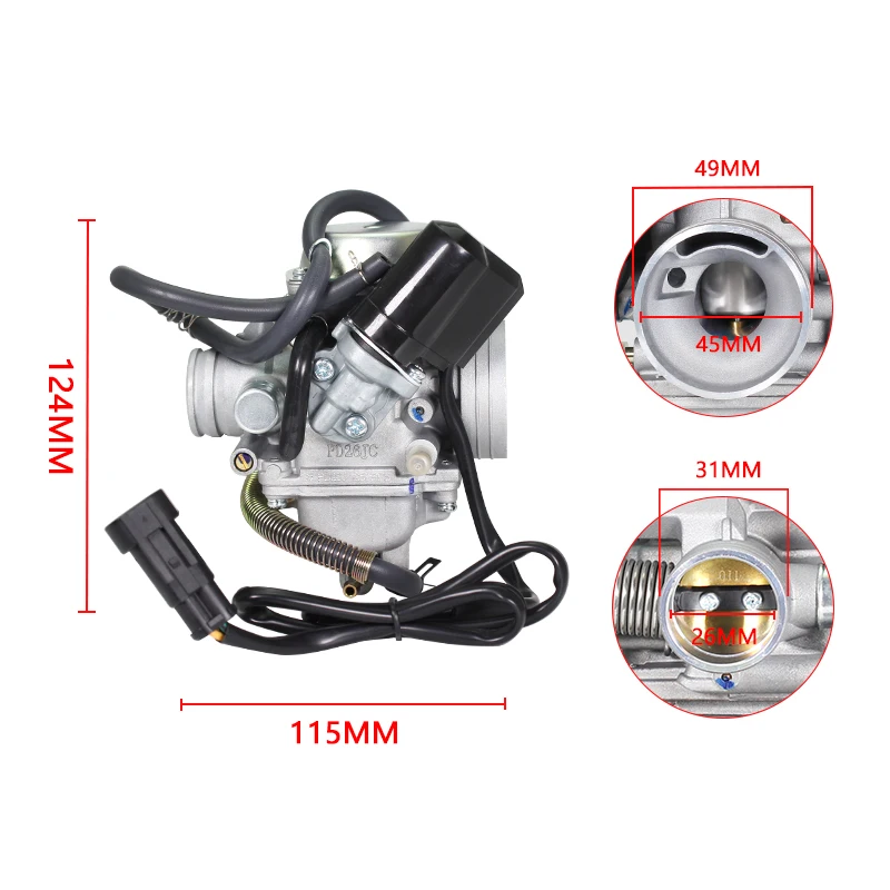 Universal Carburador 26mm 4T para GY6 200cc Scooter ciclomotor PD26J CVK Carburador ATV QUADS ir KART BUGGY