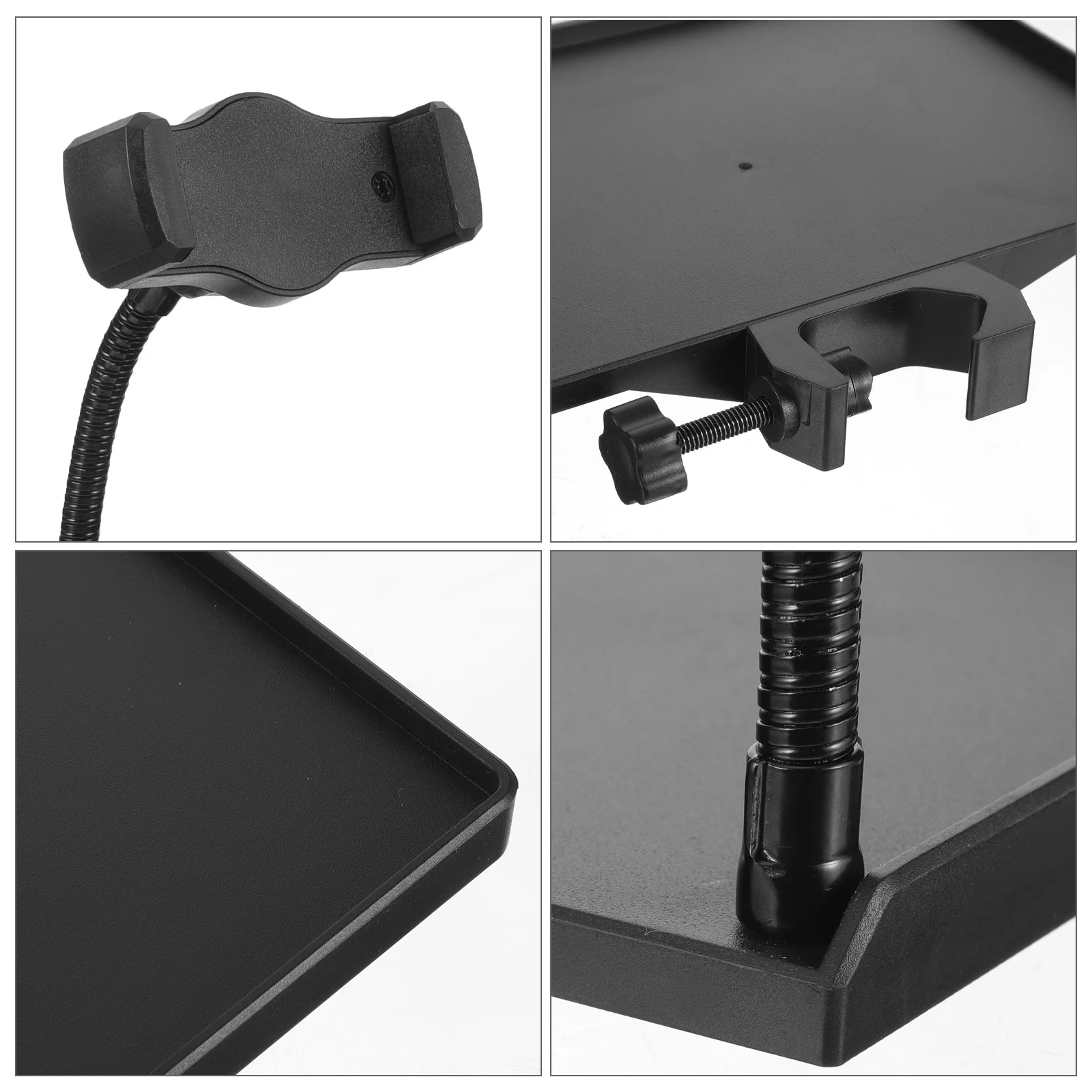 

Tray Holder Clip-On Live Broadcast Shelf Mic Stand Tray For Phone Sound Card Live Broadcast Storage Rack Shelf