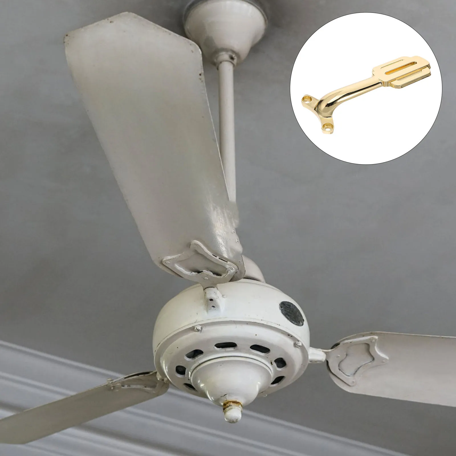 

Ceiling Fan Blade Bracket Golden Aluminum Alloy 52 Inch Fan Arm Replacement Mounting Support For Indoor Outdoor Ceiling