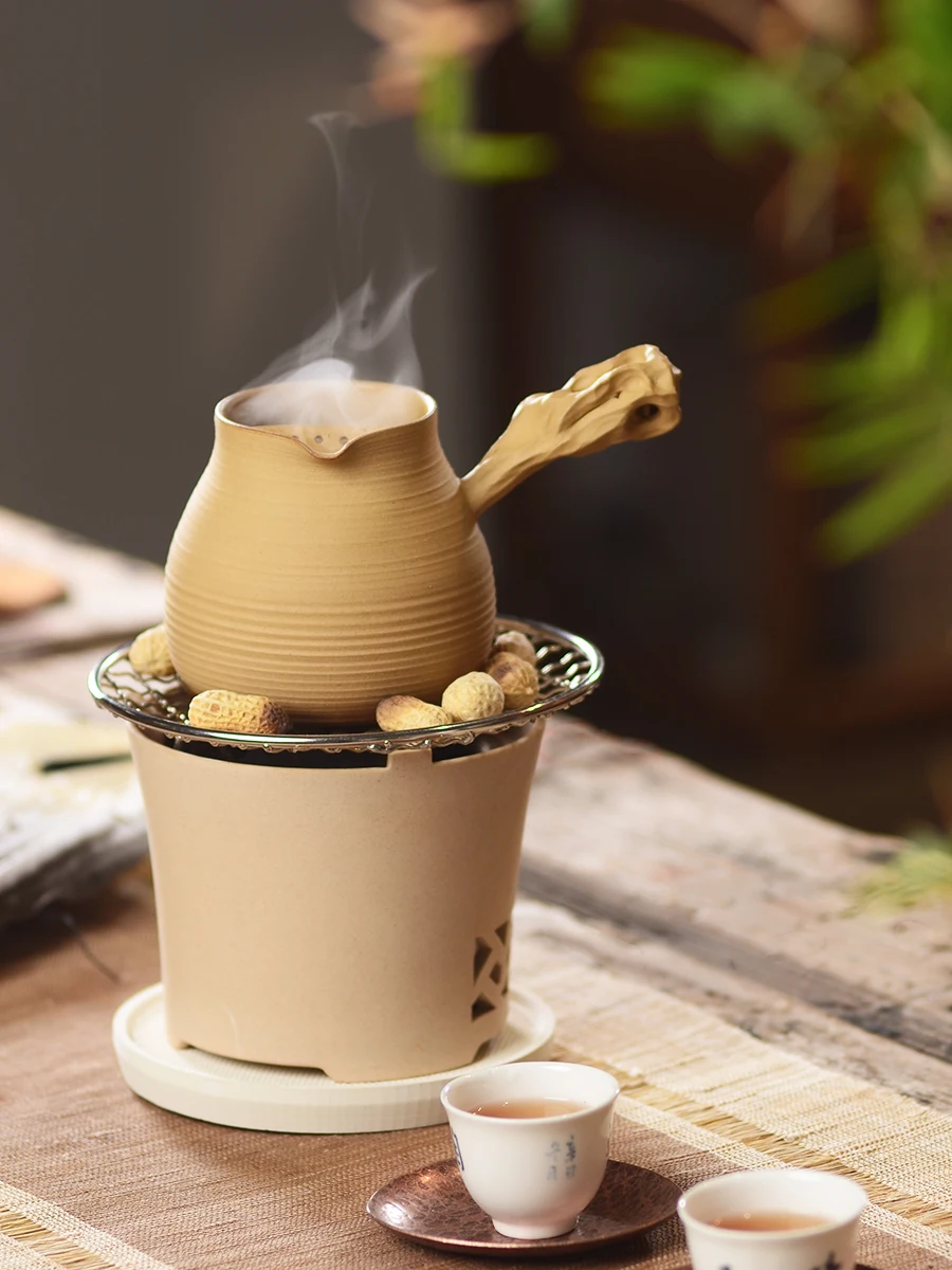 

Large Capaci Cerc Tea Pot Bamboo Charcoal Outdoor Tea Brewing Stove Set Traditional Chinese Sle Vintage Tea Utensils
