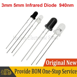 10 Pair 3mm 5mm 940nm LED Infrared Emitter and IR Receiver Diode Diodes F3 F5 Photodiode LED Flame Sensor DIY PCB