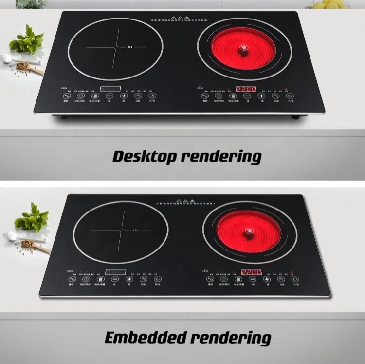 

4000W Electric Double Stove Induction Cooker 2 Burner Plates Gas Stove And Electric Infrared Cooktop