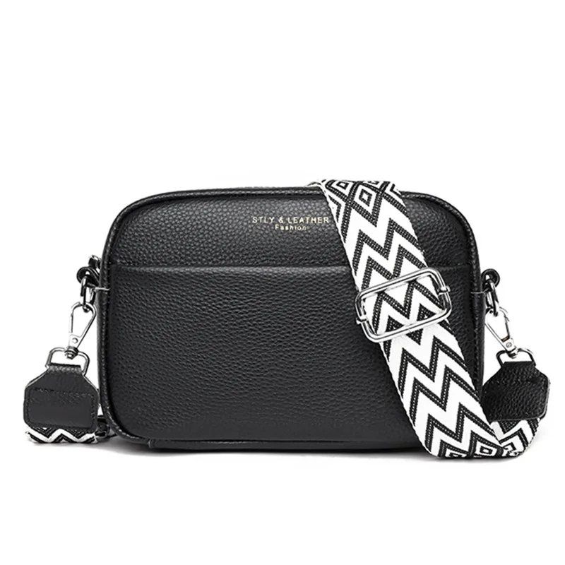 

Luxury Solid Color Genuine Leather Ladies Messenger Bag 100% Soft Cowhide Shoulder Crossbody Bags For Women 2023 Female Handbags