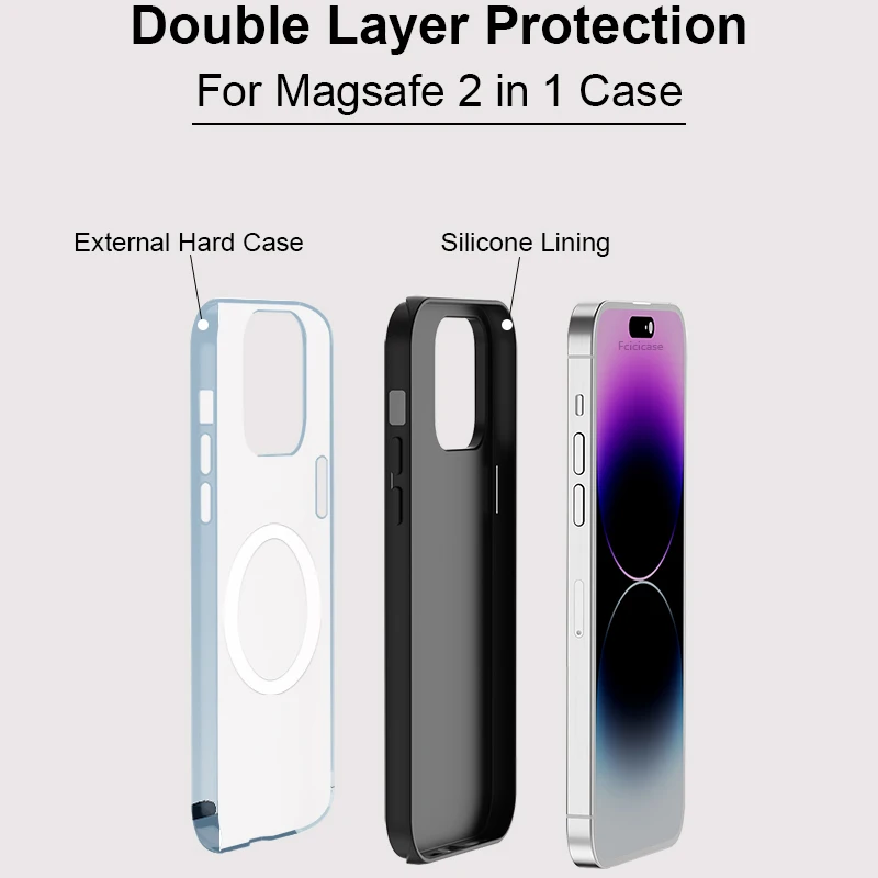 Fcicicase Matte Phone Case For iPhone 16 15 14 Plus 13 12 Pro Max 17 Air Black Cat For Magsafe Magnetic Wireless Charge Cover - view 3