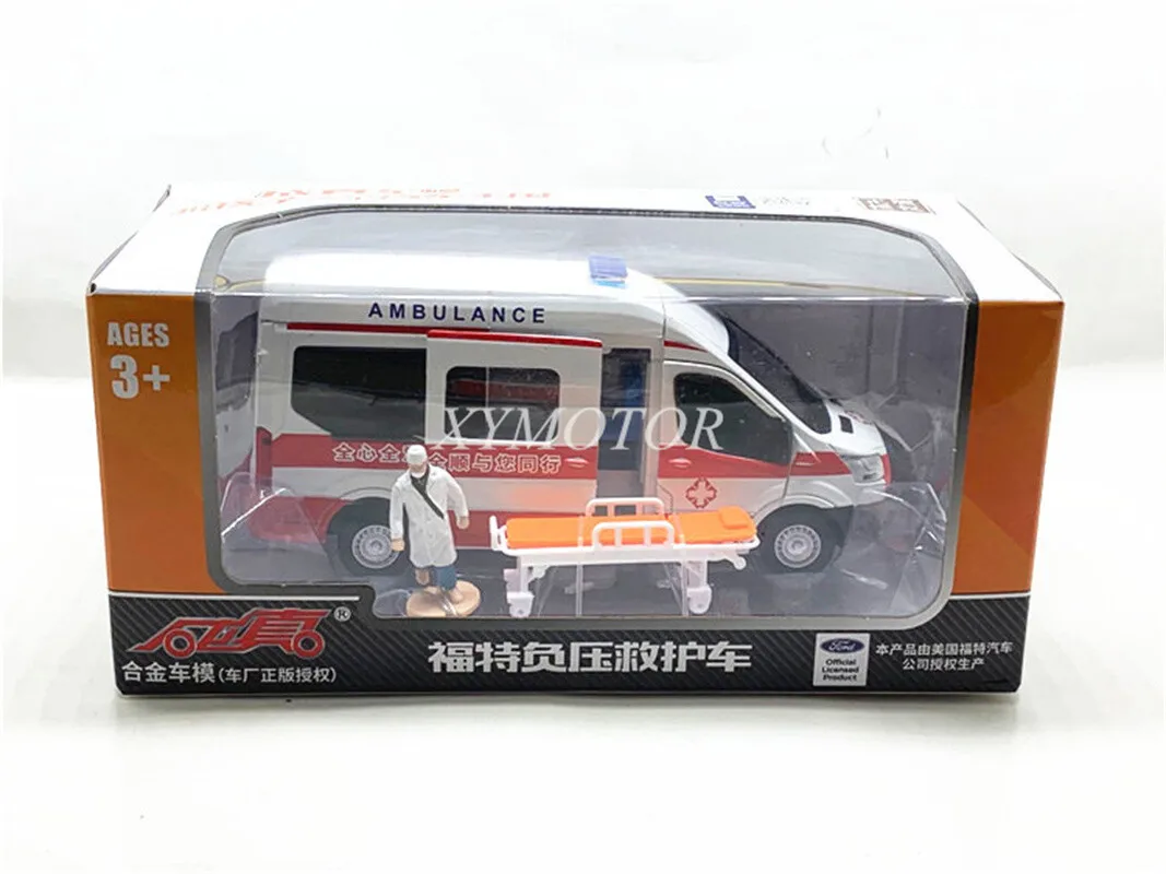 

Модель автомобиля Ford Transit Van Cargo MPV (фургон/минивэн) скорой помощи, масштаб 1:35, литая под давлением, игрушка, подарок для детей