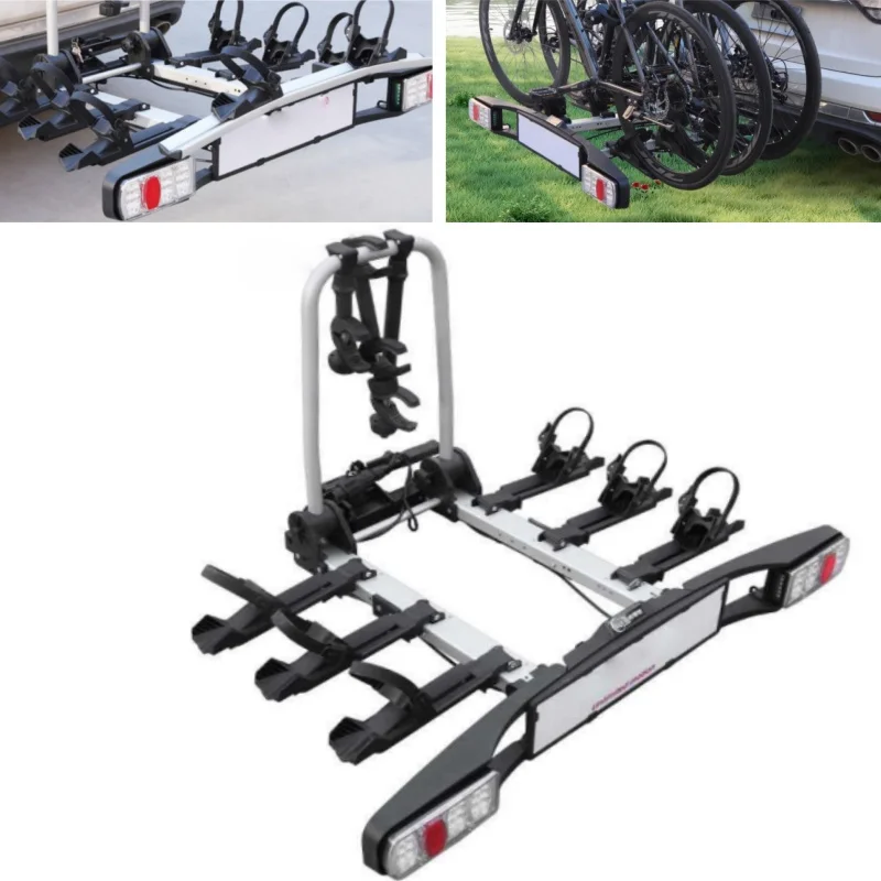 High Quality Aluminum Alloy Bicycle Storage 3 to 4 Bicycles SUV Car Rear Hook Trailer Bicycle Rack