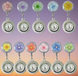Cartoon Cute Retractable Hospital Nurse Doctor Pocket Watch On Chain Pendant Gifts Hang Clips Badge Reel Quartz Watches Clock