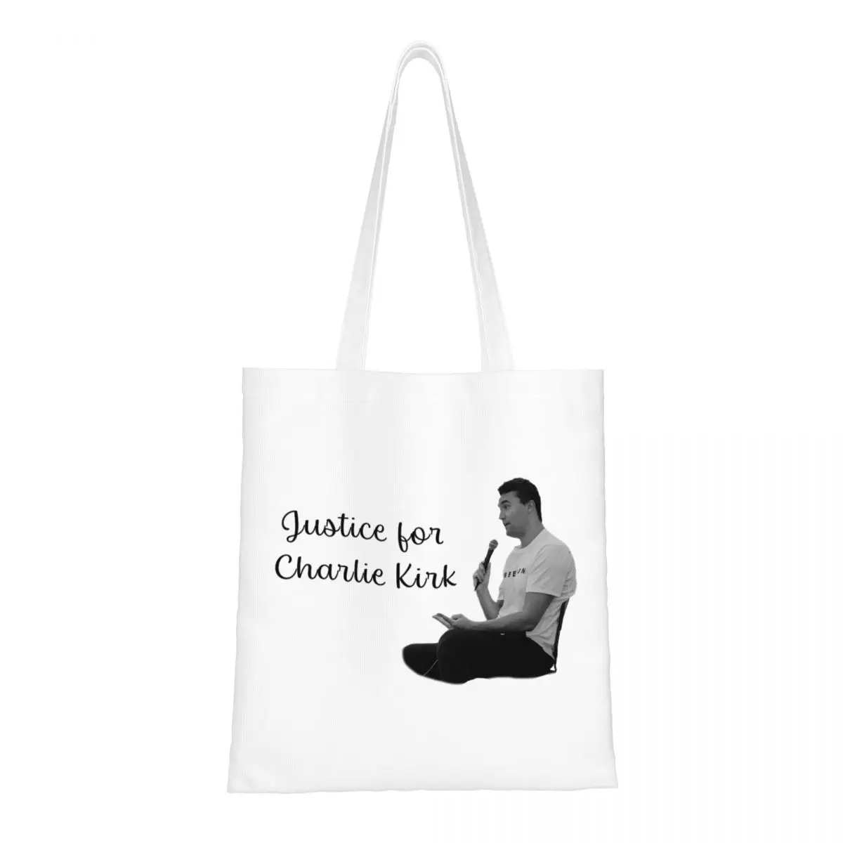 

Сумки-тоут унисекс «Справедливость Чарли Кирк», большая вместительная продуктовая сумка для детских сумок