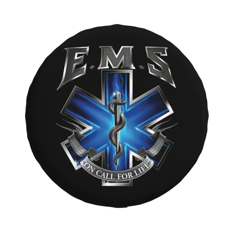 Ems Star Of Life Spare Tire Cover for Prado Pajero Jeep Emt Paramedic Medic 4WD 4x4 Trailer Car Wheel Protector 14