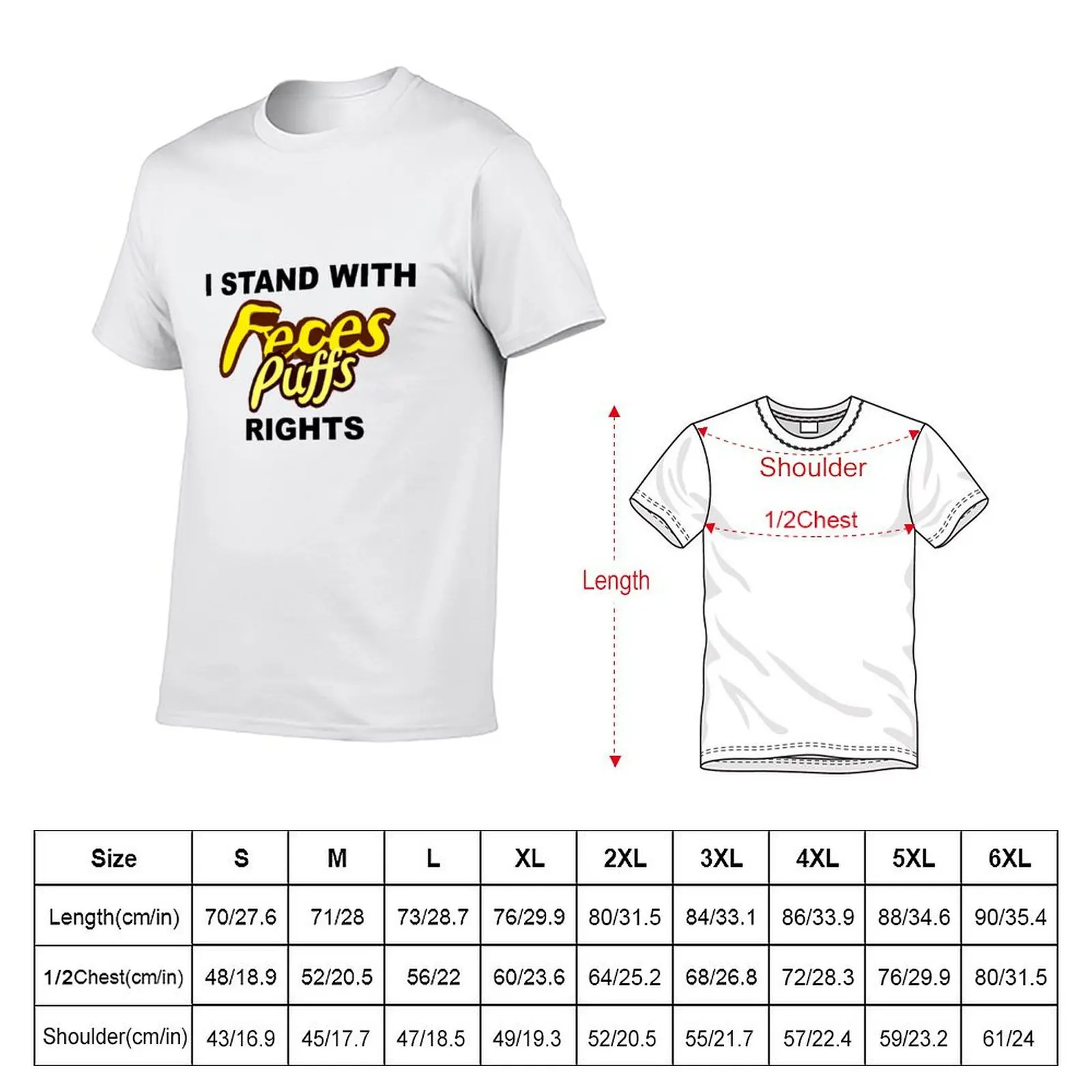 Feces Puffs Rights T-Shirt Basic Breathable Solid Color T-Shirt