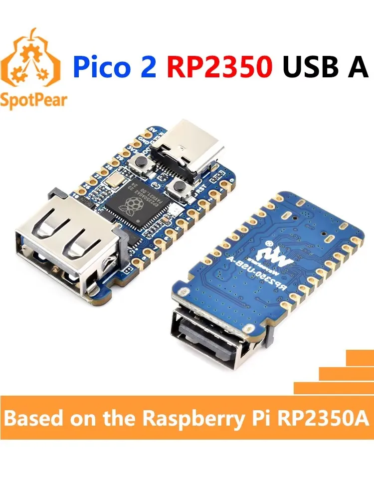 Waveshare Raspberry Pi Pico 2 RP2350 USB A Mini Development Board RP2350A Częstotliwość pracy 150 MHz — zdjęcie produktu 7