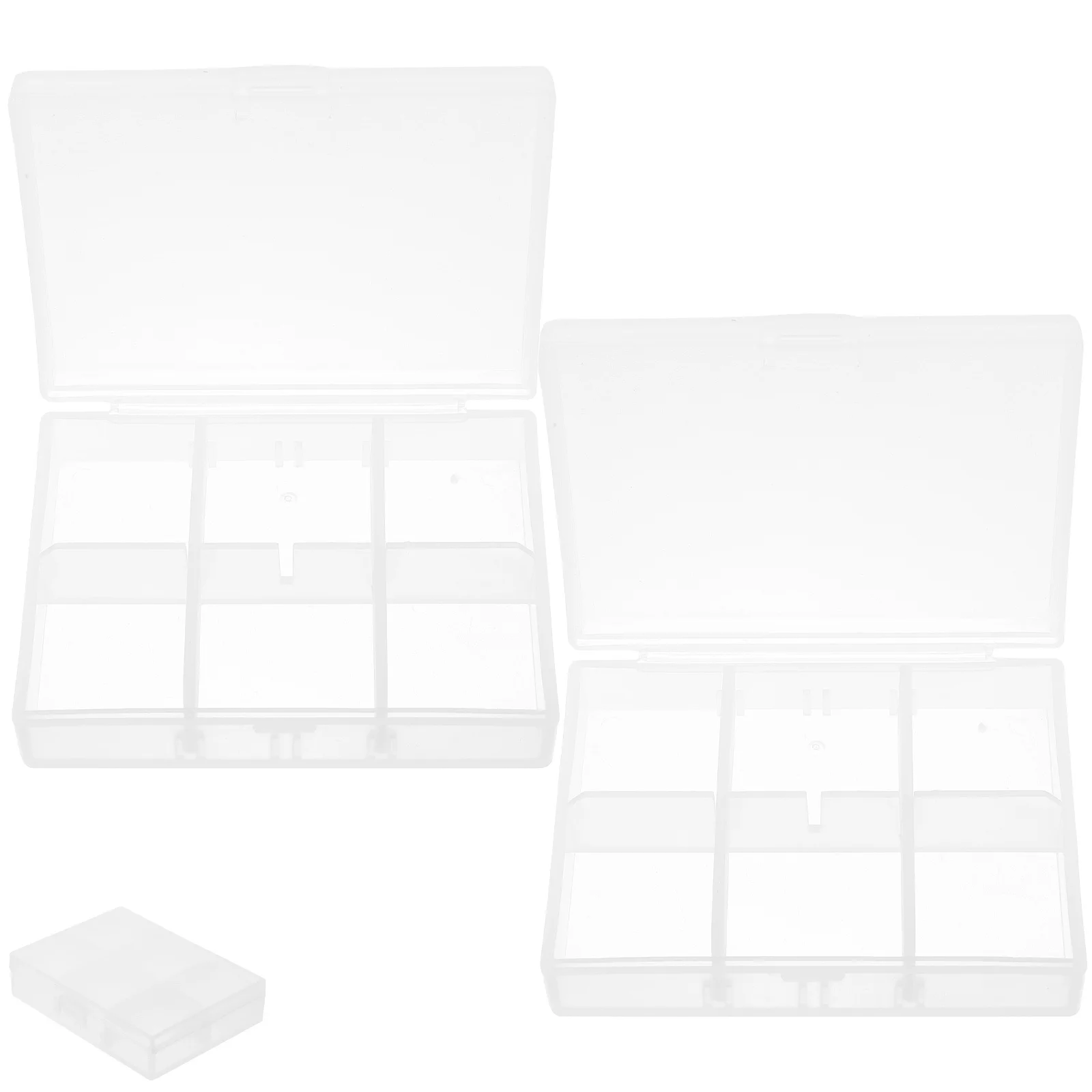 

2Pcs Photo Storage Box Transparent PVC Organizer Case Desktop Small Items Storage Container Multi-Purpose Card Holder Parts