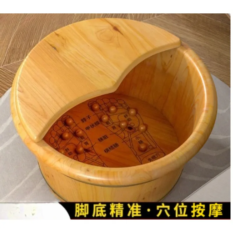 Wooden Foot Bath Tub for Home, Solid Wood Thermal Insulation Foot Soaking Basin for Foot Spa Massage & Relaxation