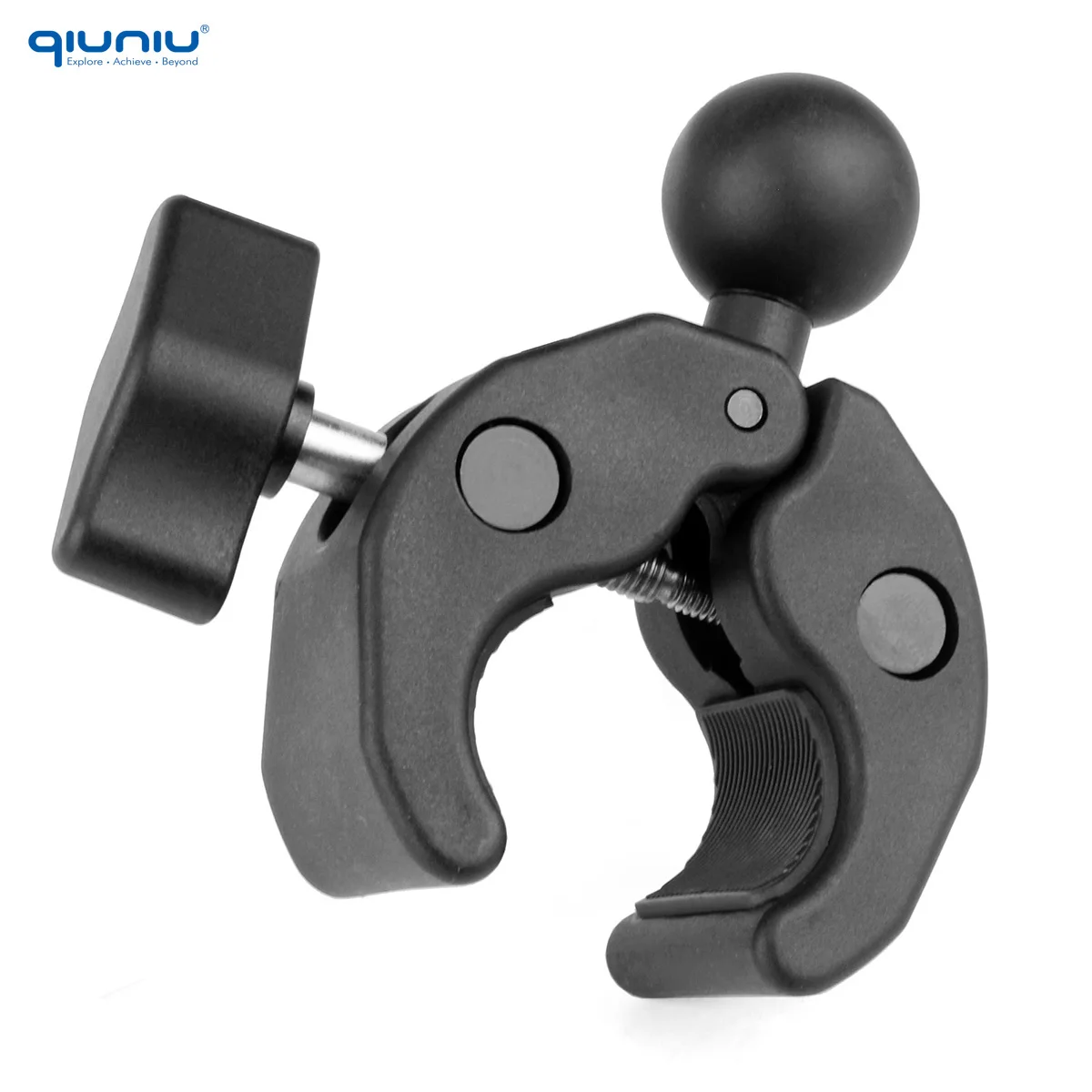 QIUNIU 1'' Ball Clamp Mount Base Fit for RAM Mounts B Size 1 Inch Ball Double Socket Arm & Bike Motorcycle Phone Holder