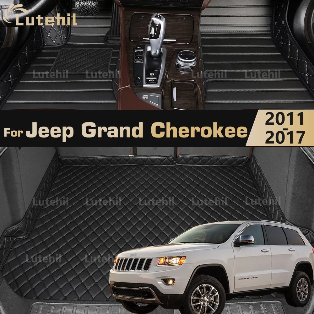 

Автомобильные коврики для Jeep Grand Cherokee 2011-2017 (16, 15, 14) — индивидуальные 3D-коврики для багажника, подкладки для ног, защитные коврики для грузового отсека, аксессуары