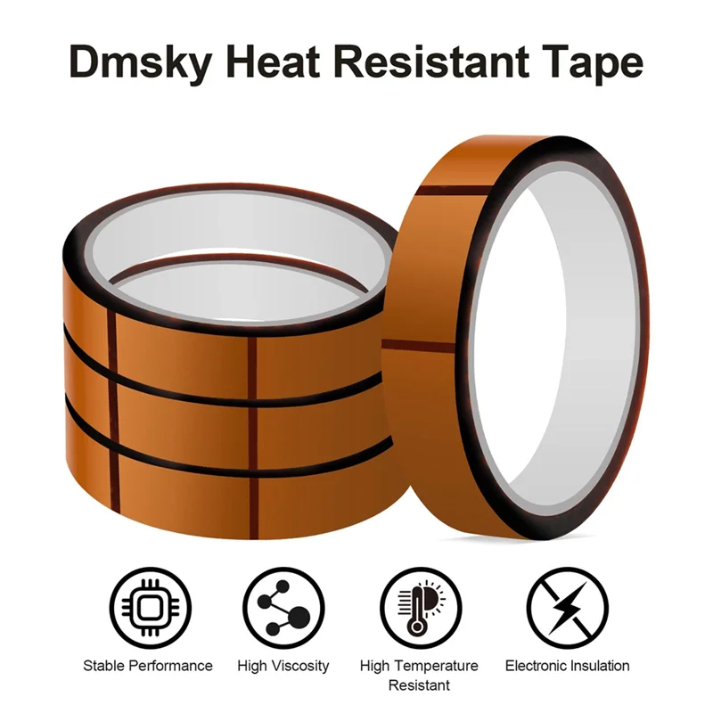 

【Must-Haves】4 Rolls Heat Tape For Heat Press High Temperature Tape 20Mm X 33M(108Ft) For Sublimation