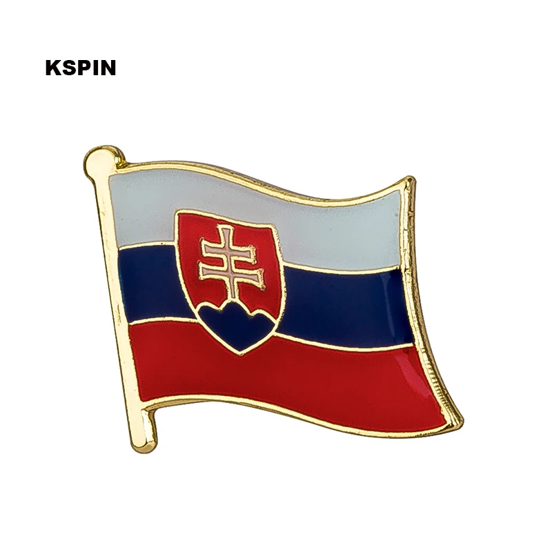 Słowacja Flaga kraju Metalowa przypinka do klapy Odznaki do odzieży Broszki dla kobiet / mężczyzn Odznaki do plecaków KS-0164