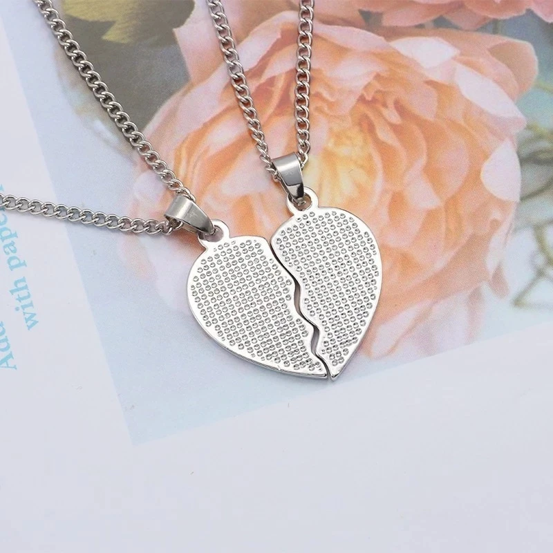 2pcs Big Sis Little Sis Necklace for Grils Women Fashion Love Heart Necklaces Pendant Sister Best Friends Birthday Gifts view 5