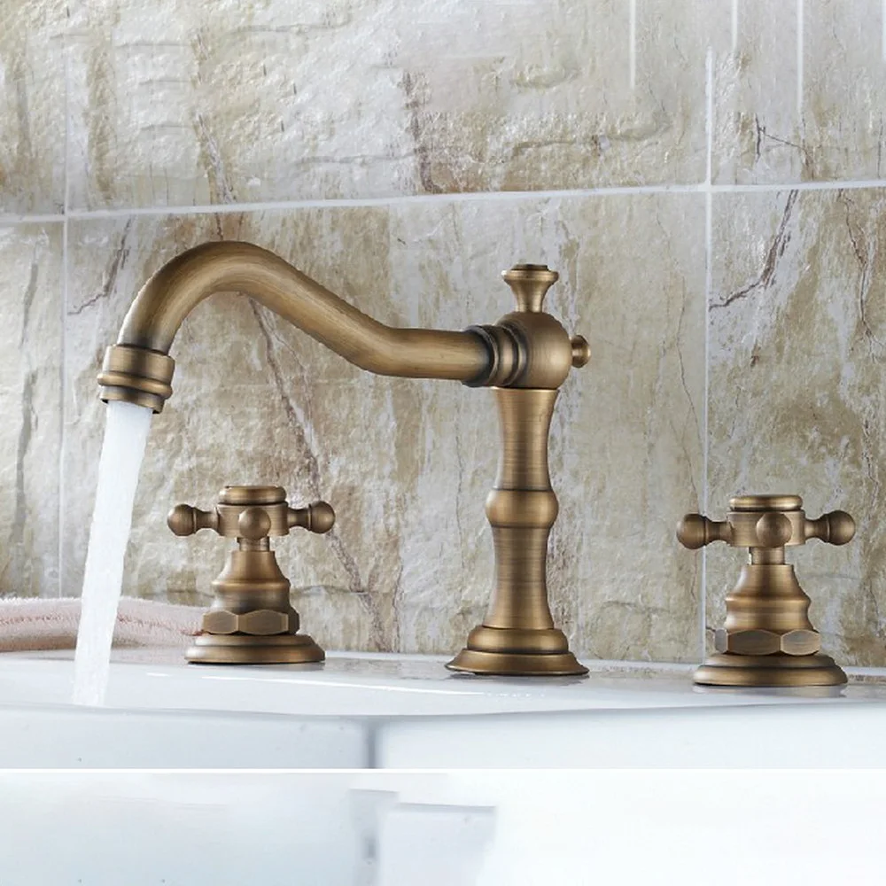 antique brass torneira da bacia buraco torneira pia do banheiro deck montado sink faucet tap mixer quente e fria do vintage bnf202 01