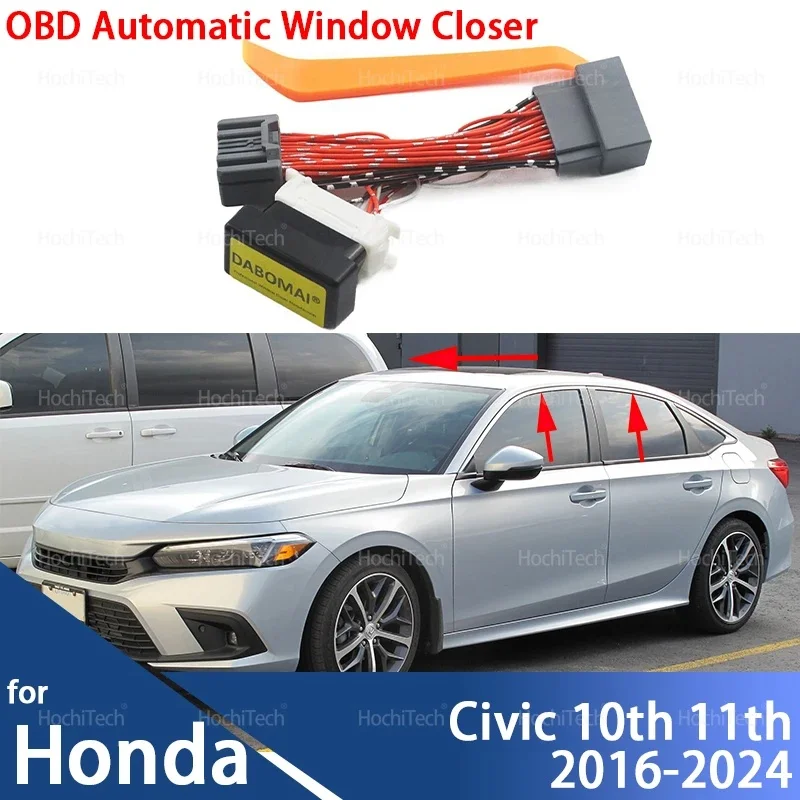 OBD Auto Window Closer & Sunroof Auto Close Module For Honda Civic 10th 11th Gen 2016-2024 Plug & Play Car Mod Accessories