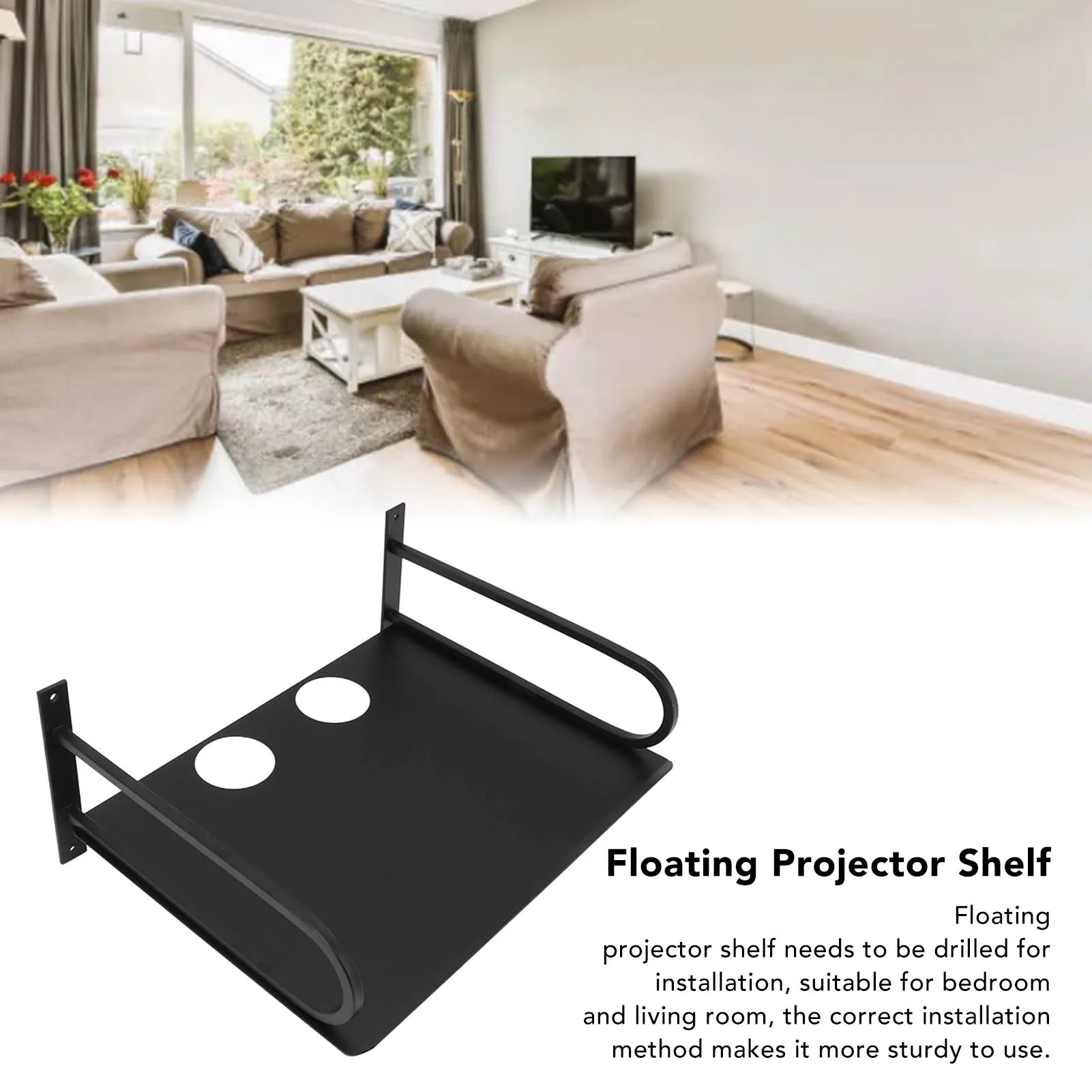 Wall Mounted Projector Shelf Aluminum Floating Projector Shelves for Router TV Box DVD Player Cable Box
