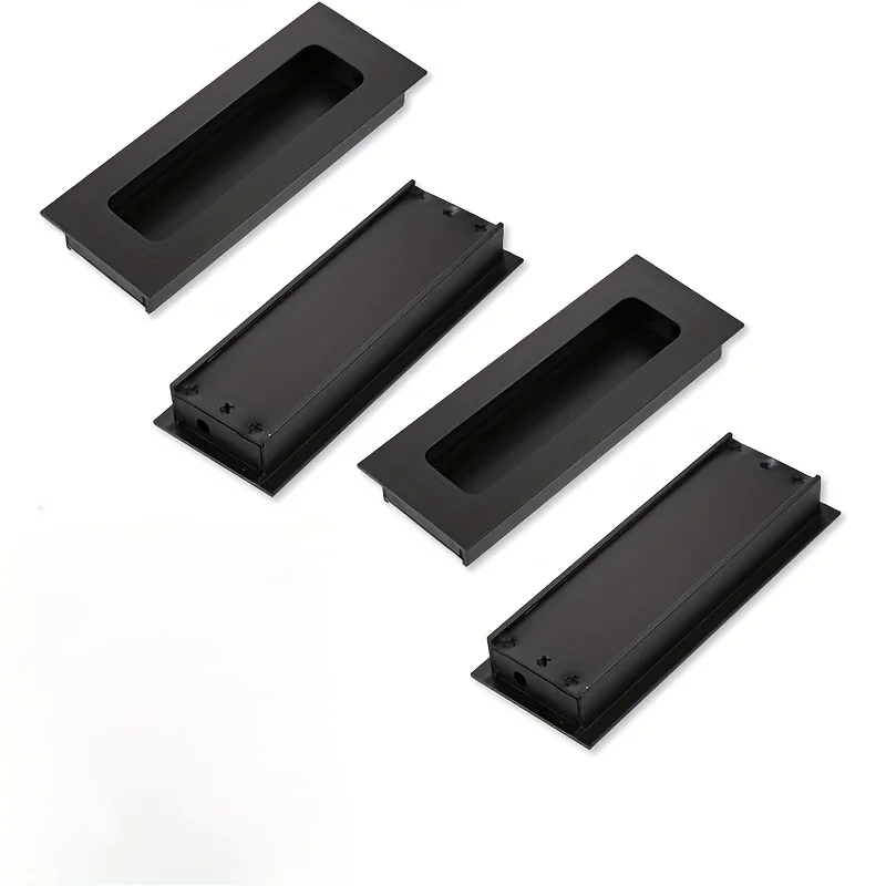 2 Stück versenkte Türgriffe, 4,37 Zoll rechteckige Schiebetürgriffe, Schubladengriffe aus Aluminiumlegierung für Schrank, Tür, Win