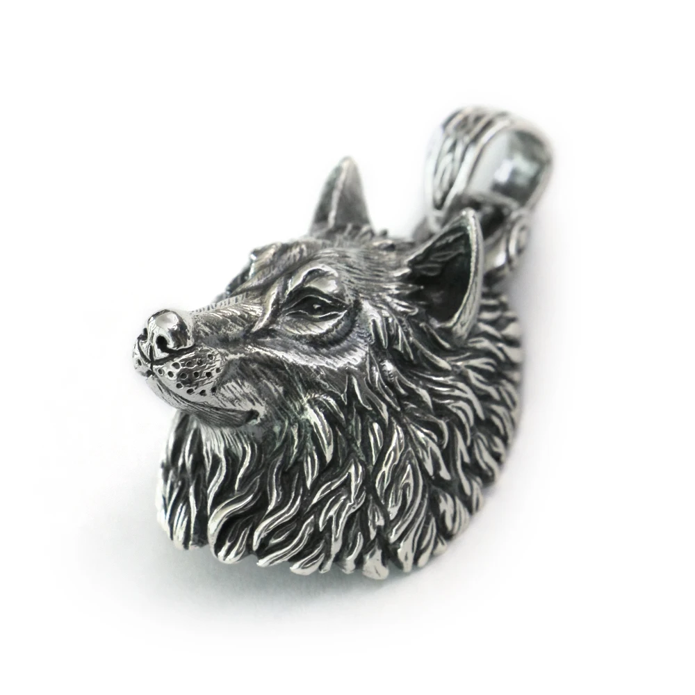 925 Sterling Silver Huge Wolf Pendant Punk Jewelry TA192 BZ