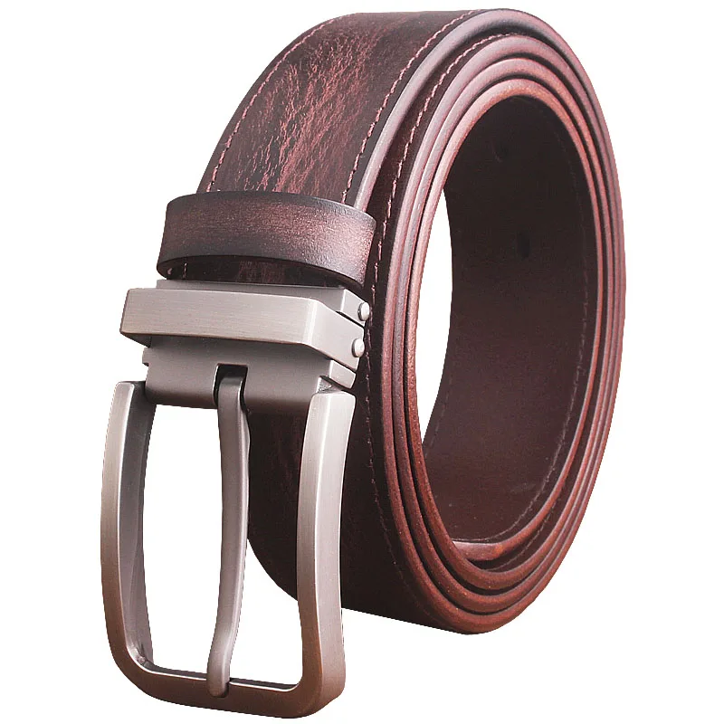 Men's Leather Belt Alloy Square Buckle Business Leisure Belts Autumn Winter Fashion Black Dark Brown Belts belts for men