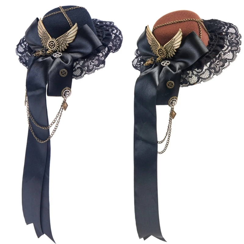 Elegant Top Hat Hair Clip Halloween Costume Steampunk Hat Masquerades Headwear