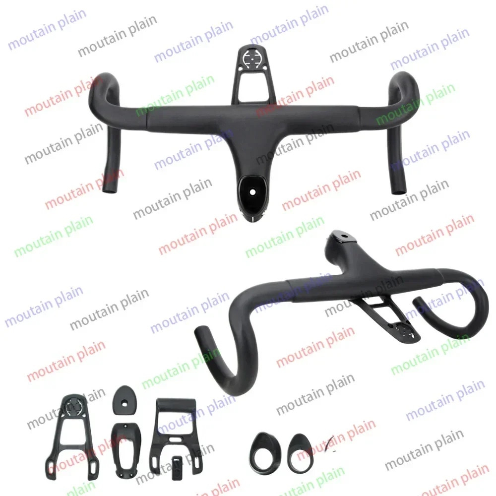 Integrated Handlebar Bent Bar for Road Bike Full Carbon Fiber Computer Special Spacer Light Mount28.6mm 6D UD Weave with Bicycle