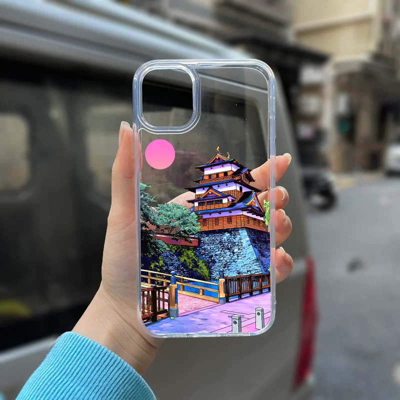 Japanese Anime House Scenery Clear Phone Case for 11 13 12 14 Pro XS Max Mini 7 8 Plus SE 2020 X XR Hard Transparent Back Cover